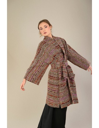 Manteau Kimono FUJIRO marron/orange/rose/beige acheter en ligne