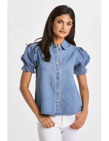 Dear John Denim Puff Sleeve Top Paris Déstockage Promo