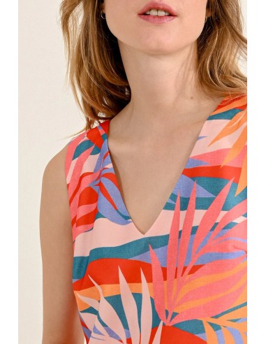 Colorful Palm Print Shift Dress - Online Only de la marque