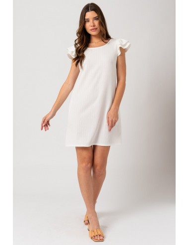 Flutter Sleeve Shift Dress - ONLINE ONLY pas chere