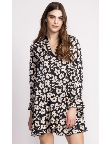 Black & Cream Floral Dress en linge