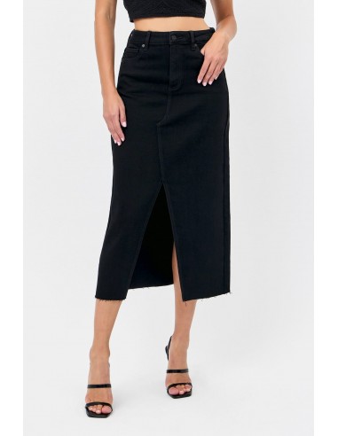 HIDDEN Peyton High Rise Denim Midi Skirt rembourrage situé sous