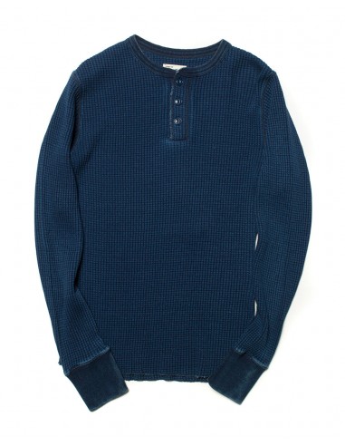 Indigo Waffle Henley Pour