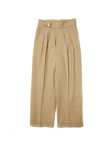 Double Pleated Single Buckle Trousers en ligne