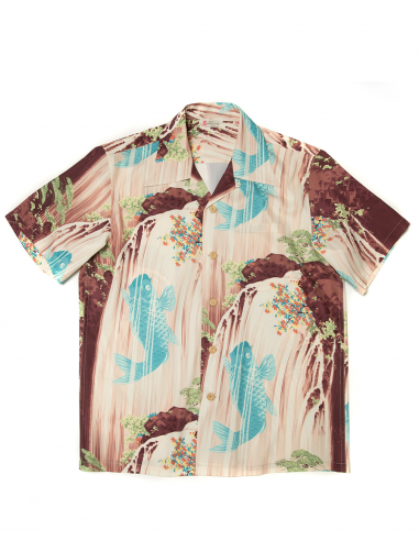 Ukiyo-e_Koi Fish Waterfall Aloha Shirt basket pas cher