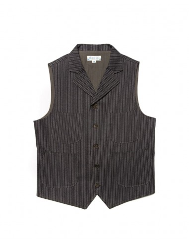 Twist Twill Striped Vest Black ouvre sa boutique