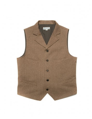 Mock Twill Pinstriped Vest Brown de l' environnement