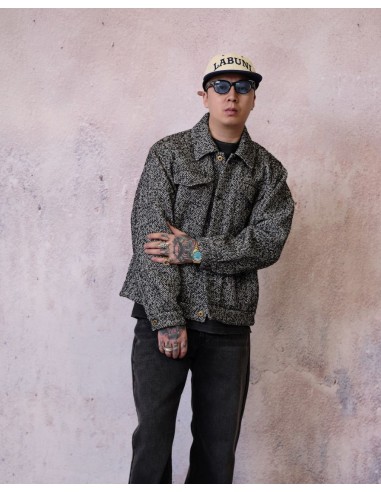 Salt&Pepper Tweed Trucker Jacket Dans la société mordern