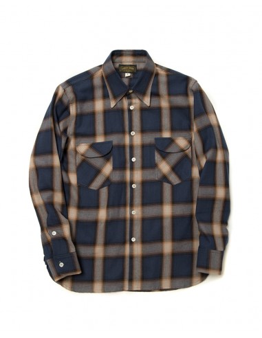 Flannel Shirt Blue Check destockage