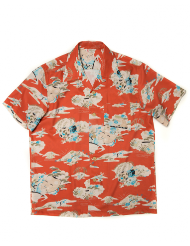 Noh Mask kagura Okina Aloha Shirt Par le système avancé 