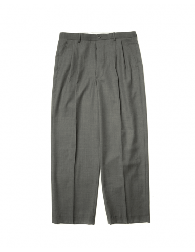 Worsted Wool Trousers-Grey soldes