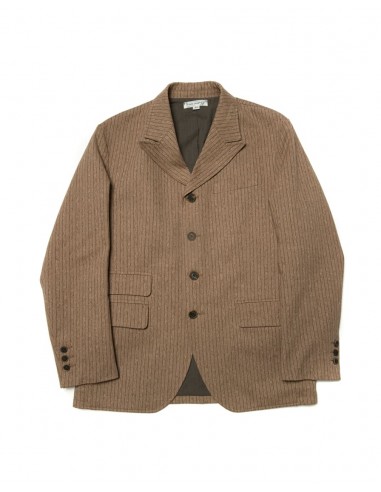 Pinstripe Peaked Lapel Suit jacket Brown est présent 