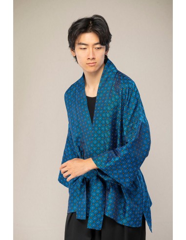 Kimono homme HOSEKI bleu réversible l'évolution des habitudes 